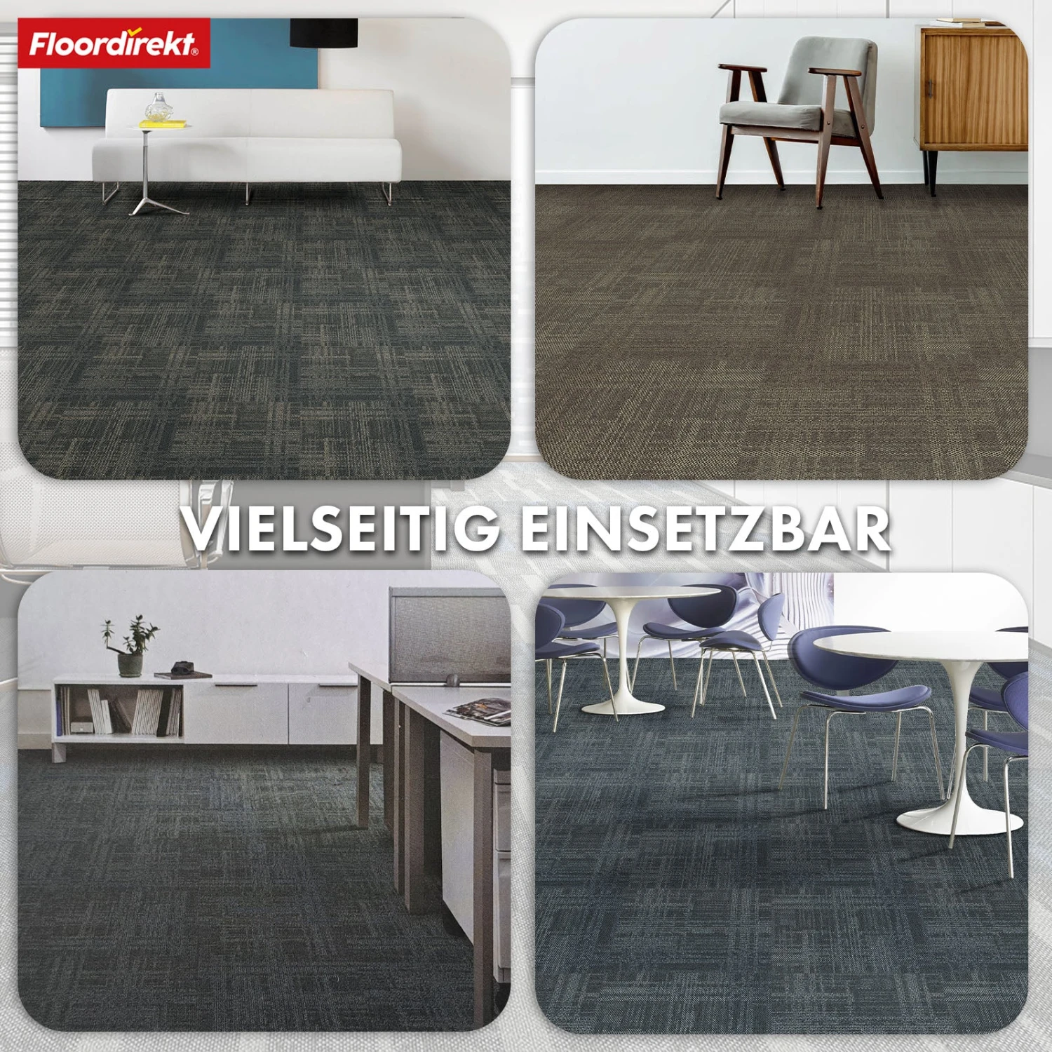 Teppichfliesen | Luzern | 50 X 50 Cm | Komfortabel, Schalldämmend & Für Fußbodenheizung Geeignet | In 4 Farben Erhältlich 15 Teppichfliesen | Luzern | 50 X 50 Cm | Komfortabel, Schalldämmend & Für Fußbodenheizung Geeignet | In 4 Farben Erhältlich – Bild 13