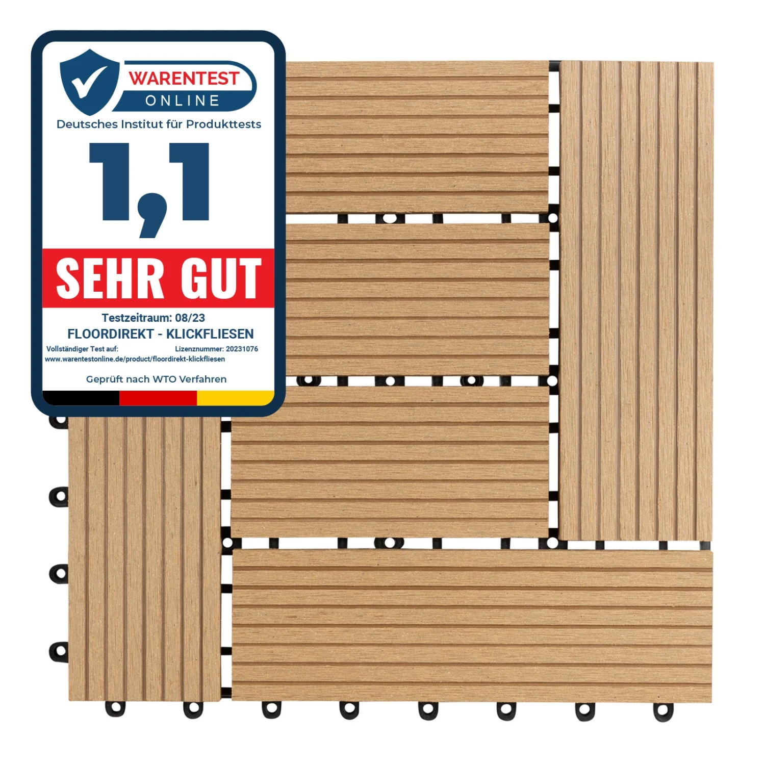 WPC-Terrassenfliese | Classic | Teak | 30 X 30 Cm 3 WPC-Terrassenfliese | Classic | Teak | 30 X 30 Cm