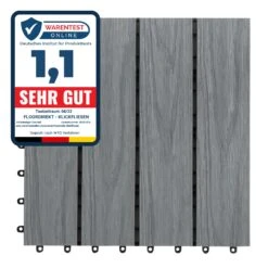 WPC-Terrassenfliese | Classic | Grau | 30 X 30 Cm