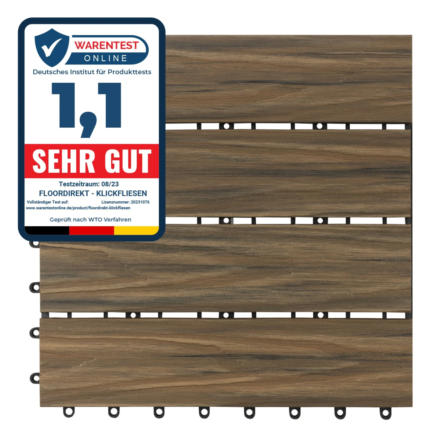 WPC-Terrassenfliese | Mix Teak | 30 X 30 Cm 3 WPC-Terrassenfliese | Mix Teak | 30 X 30 Cm