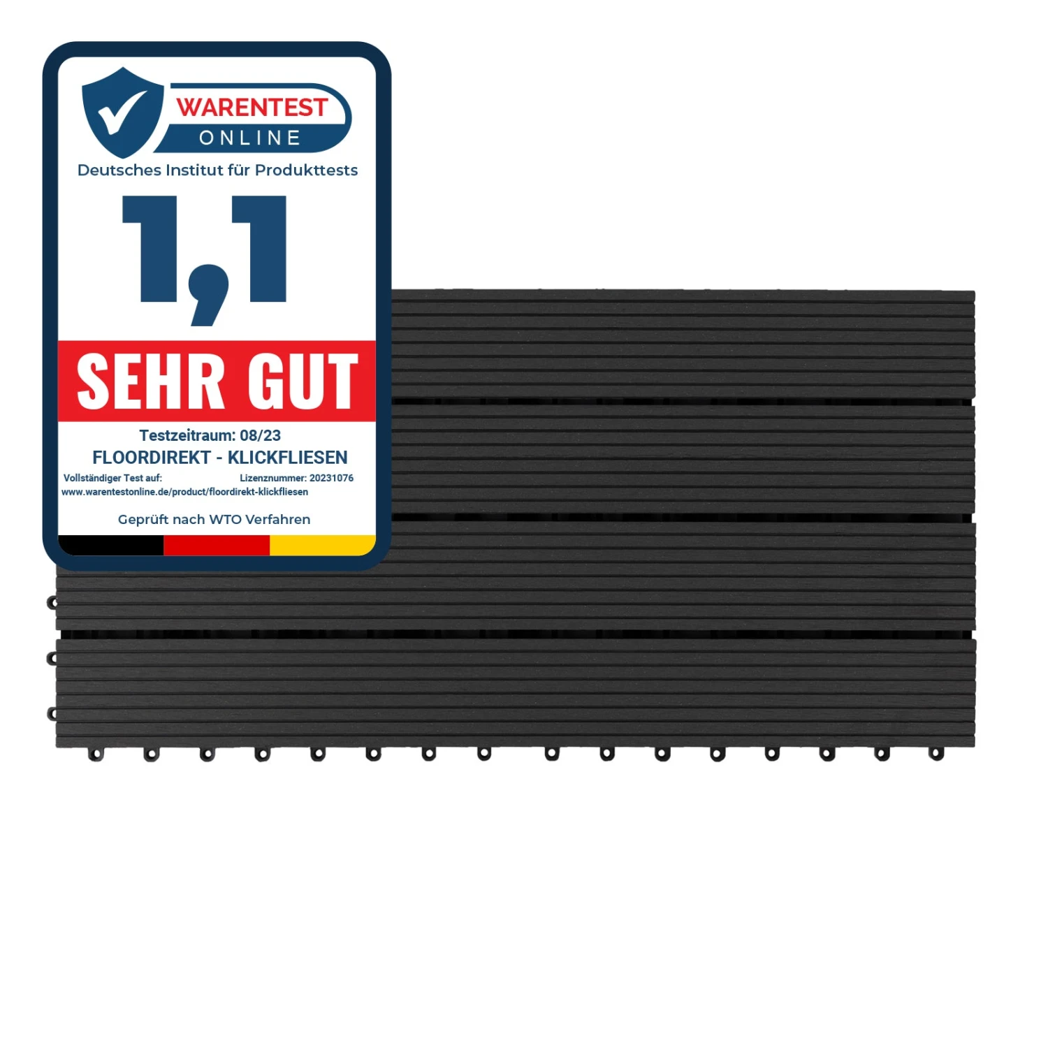 Klickfliesen | WPC-Terrassendielen | Royal | Anthrazit | 30 X 60 Cm 3 Klickfliesen | WPC-Terrassendielen | Royal | Anthrazit | 30 X 60 Cm