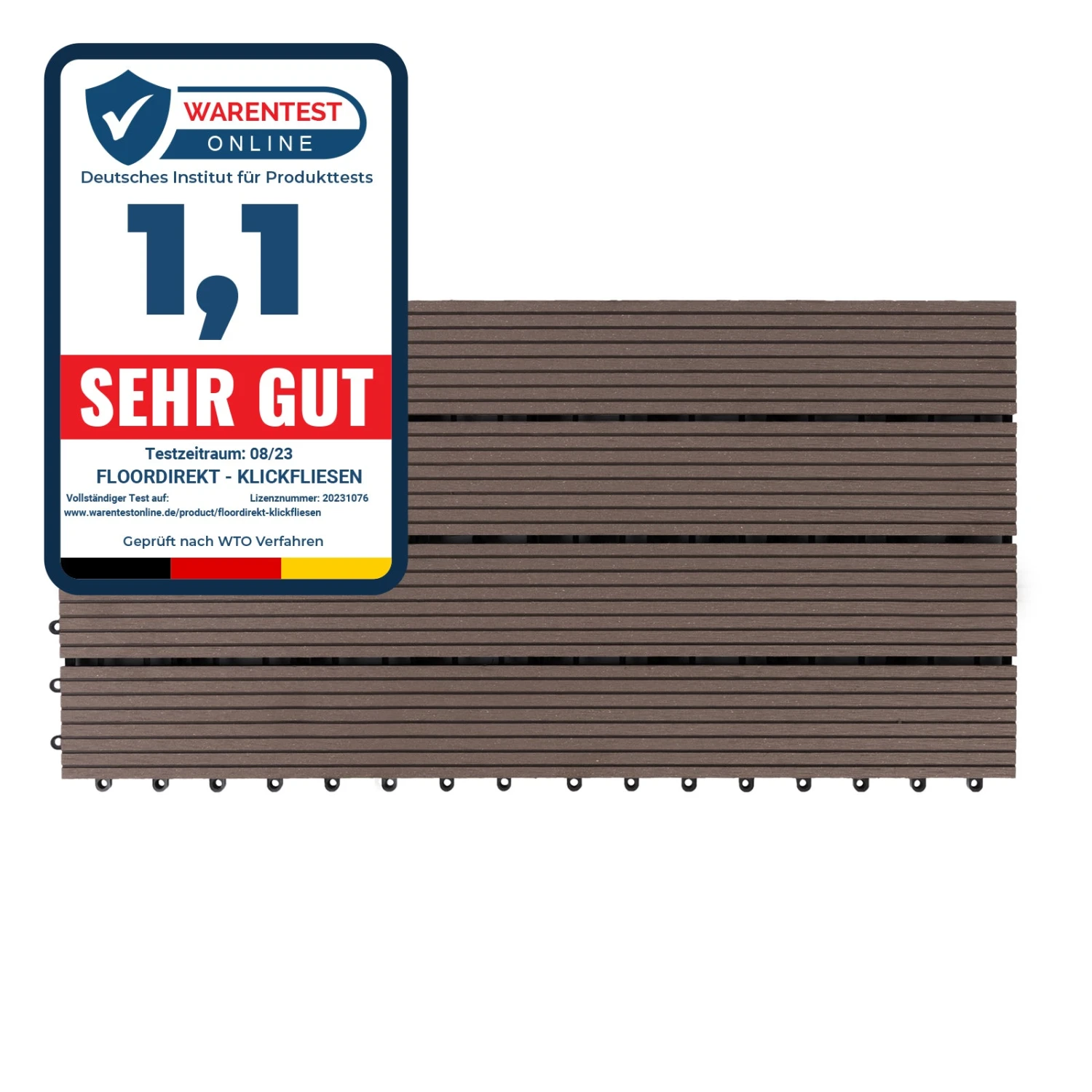 Klickfliesen | WPC-Terrassendielen | Royal | Dunkelbraun | 30 X 60 Cm 3 Klickfliesen | WPC-Terrassendielen | Royal | Dunkelbraun | 30 X 60 Cm