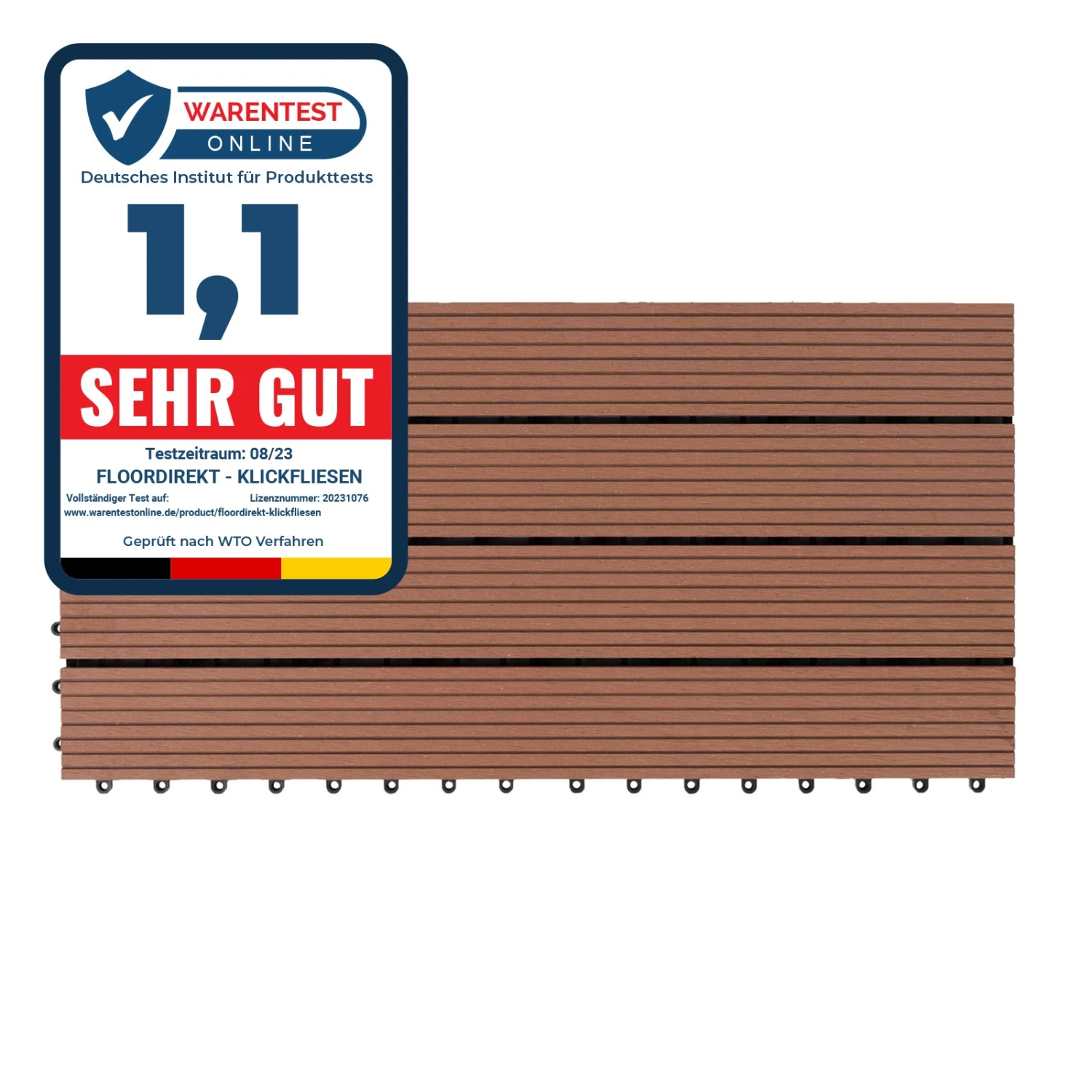 Klickfliesen | WPC-Terrassendielen | Royal | Hellbraun | 30 X 60 Cm 3 Klickfliesen | WPC-Terrassendielen | Royal | Hellbraun | 30 X 60 Cm