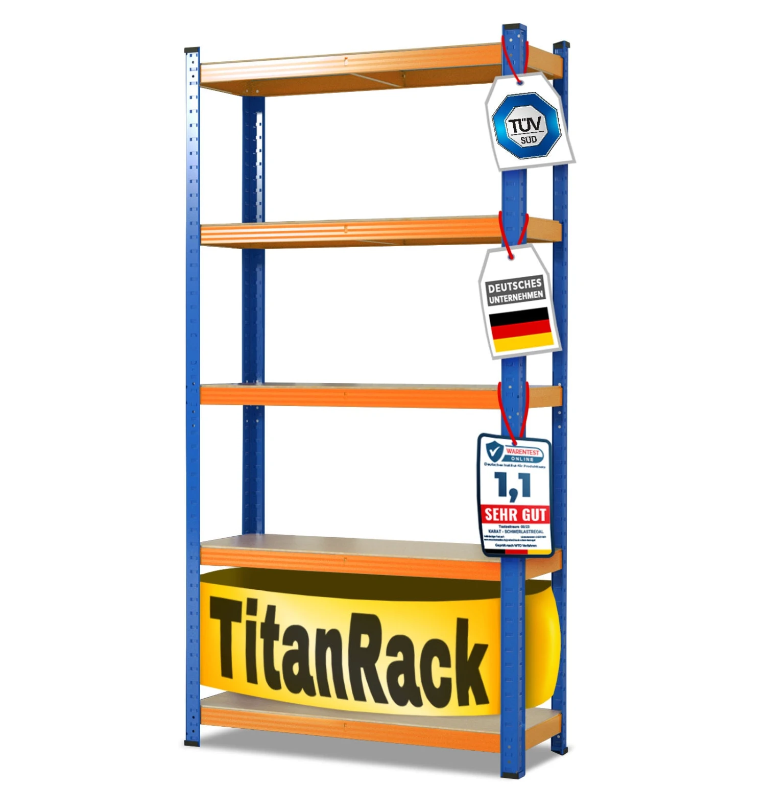 Schwerlastregal | Blau-Orange | Traglast Bis 1250 Kg | Individuell Einsetzbar 3 Schwerlastregal | Blau-Orange | Traglast Bis 1250 Kg | Individuell Einsetzbar