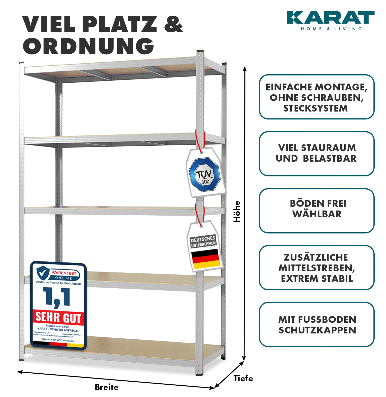 Schwerlastregal | Verzinkt | Traglast Bis 1250 Kg | Individuell Einsetzbar 4 Schwerlastregal | Verzinkt | Traglast Bis 1250 Kg | Individuell Einsetzbar – Bild 2
