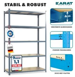 Schwerlastregal | Anthrazit-Grau | Traglast Bis 1250 Kg | Individuell Einsetzbar 11 Schwerlastregal | Anthrazit-Grau | Traglast Bis 1250 Kg | Individuell Einsetzbar -Floordirekt TitanRack 3.Elementsproportions GRAU