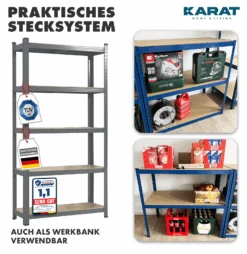 Schwerlastregal | Anthrazit-Grau | Traglast Bis 1250 Kg | Individuell Einsetzbar 12 Schwerlastregal | Anthrazit-Grau | Traglast Bis 1250 Kg | Individuell Einsetzbar -Floordirekt TitanRack 4.Different combination GRAU