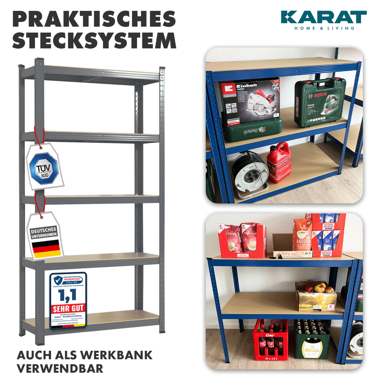 Schwerlastregal | Anthrazit-Grau | Traglast Bis 1250 Kg | Individuell Einsetzbar 6 Schwerlastregal | Anthrazit-Grau | Traglast Bis 1250 Kg | Individuell Einsetzbar – Bild 4