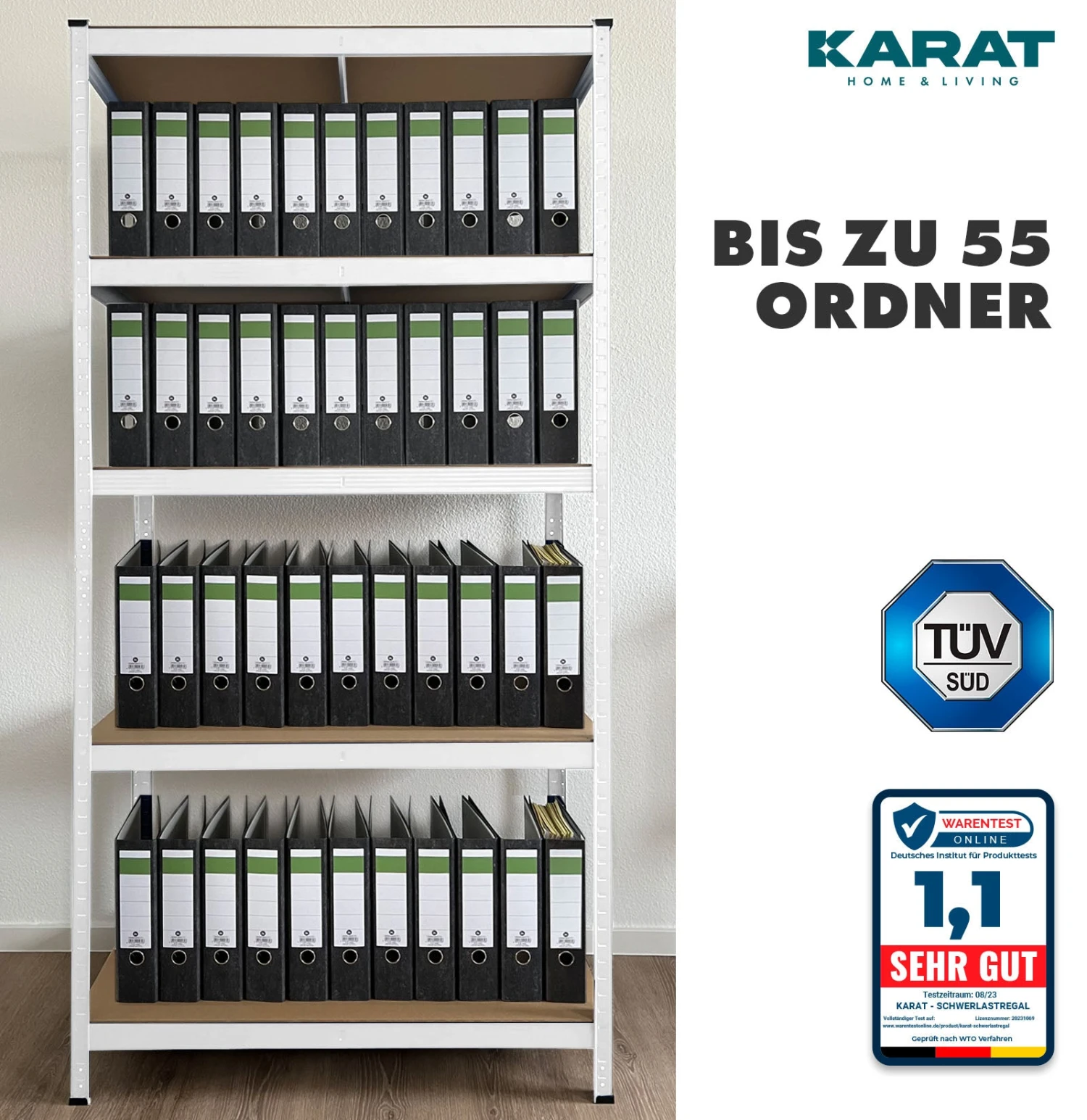 Schwerlastregal | Weiß | Für Keller & Werkstatt | Gesamtlast: 875 Kg 7 Schwerlastregal | Weiß | Für Keller & Werkstatt | Gesamtlast: 875 Kg – Bild 5
