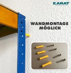 Schwerlastregal | Blau-Orange | Traglast Bis 1250 Kg | Individuell Einsetzbar 15 Schwerlastregal | Blau-Orange | Traglast Bis 1250 Kg | Individuell Einsetzbar -Floordirekt TitanRack 7.wandmontage BLAU orange