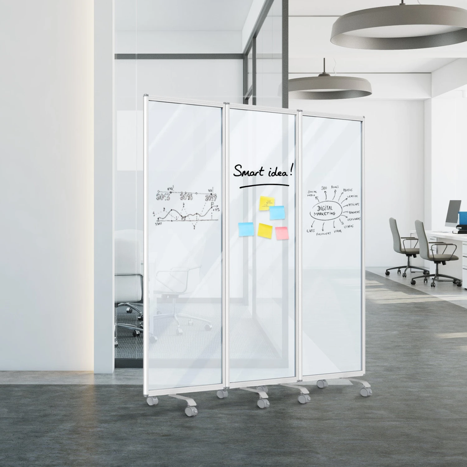 Mobile Trennwand | Präsentationsboard | Beschreibbare Oberfläche | Verschiedene Ausführungen 12 Mobile Trennwand | Präsentationsboard | Beschreibbare Oberfläche | Verschiedene Ausführungen – Bild 10