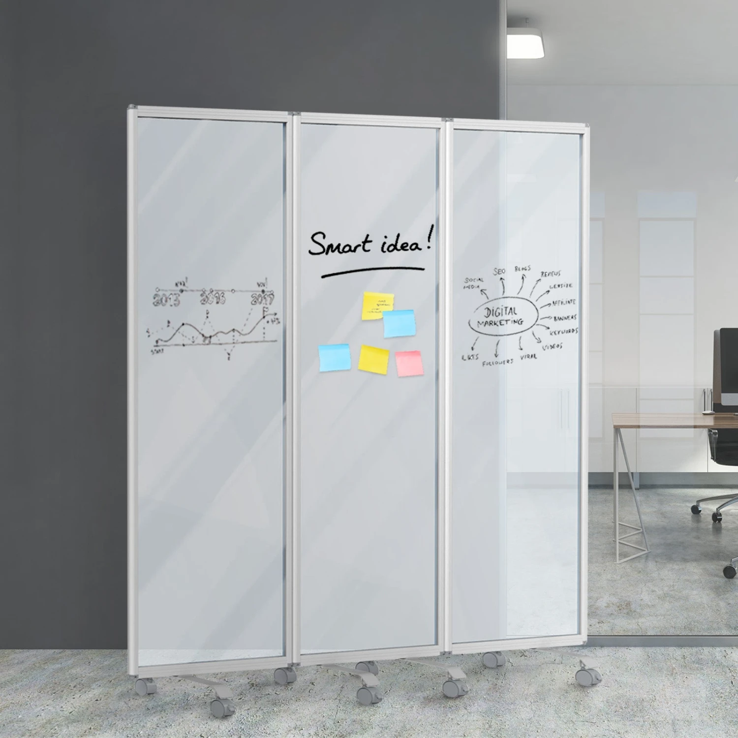 Mobile Trennwand | Präsentationsboard | Beschreibbare Oberfläche | Verschiedene Ausführungen 13 Mobile Trennwand | Präsentationsboard | Beschreibbare Oberfläche | Verschiedene Ausführungen – Bild 11