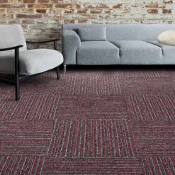 Teppichfliesen Vienna | 50x50 Cm | Selbstliegend 27 Teppichfliesen Vienna | 50x50 Cm | Selbstliegend -Floordirekt Vienna Home Rot gestreift7785