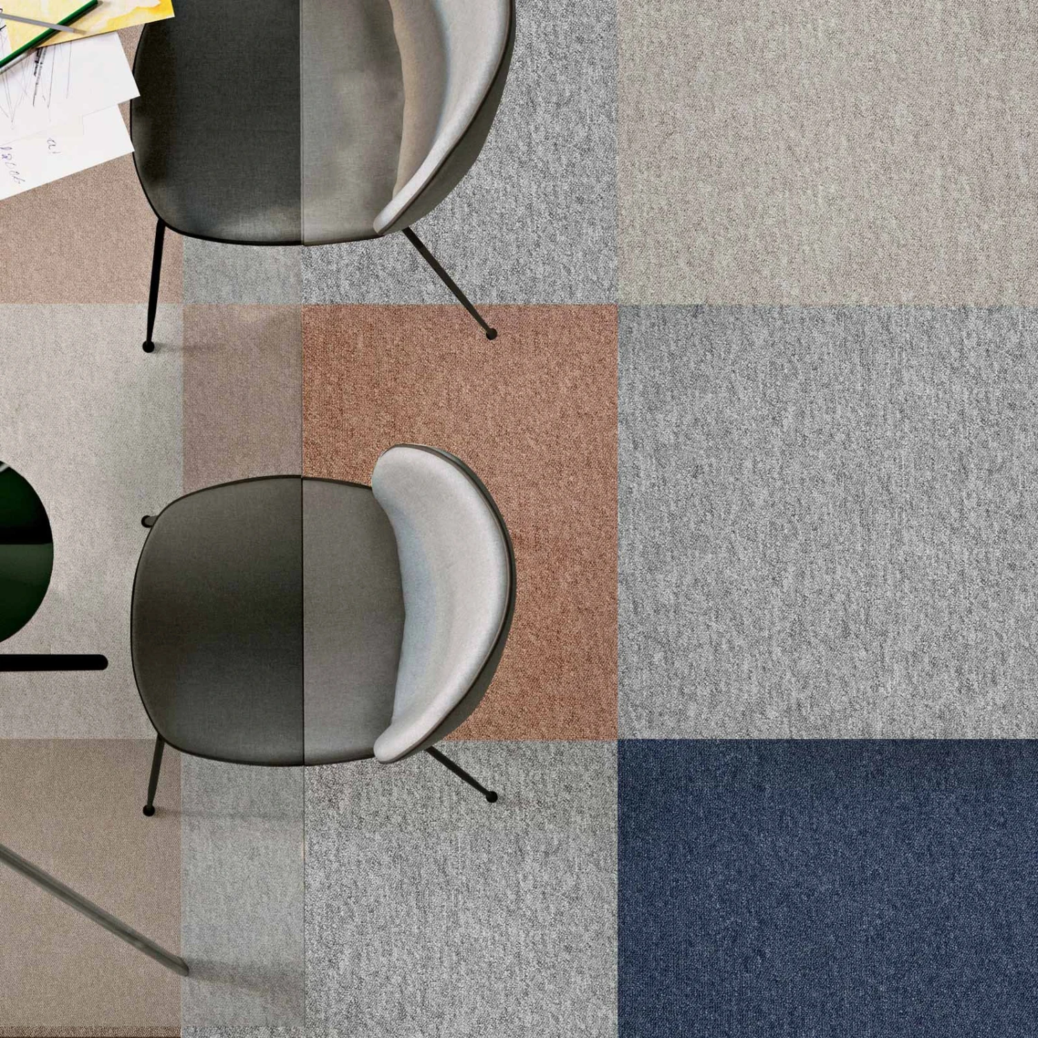 Teppichfliesen Vienna | 50x50 Cm | Selbstliegend 3 Teppichfliesen Vienna | 50x50 Cm | Selbstliegend