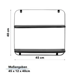 Wandregal Amy | Schwarz | Individuell Einsetzbar 24 Wandregal Amy | Schwarz | Individuell Einsetzbar -Floordirekt WallShelf2TierAmy 02