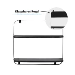 Wandregal Amy | Schwarz | Individuell Einsetzbar 23 Wandregal Amy | Schwarz | Individuell Einsetzbar -Floordirekt WallShelf2TierAmy 03