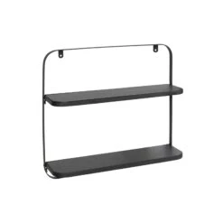 Wandregal Amy | Schwarz | Individuell Einsetzbar 22 Wandregal Amy | Schwarz | Individuell Einsetzbar -Floordirekt WallShelf2TierAmy 05