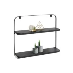 Wandregal Amy | Schwarz | Individuell Einsetzbar 21 Wandregal Amy | Schwarz | Individuell Einsetzbar -Floordirekt WallShelf2TierAmy 06