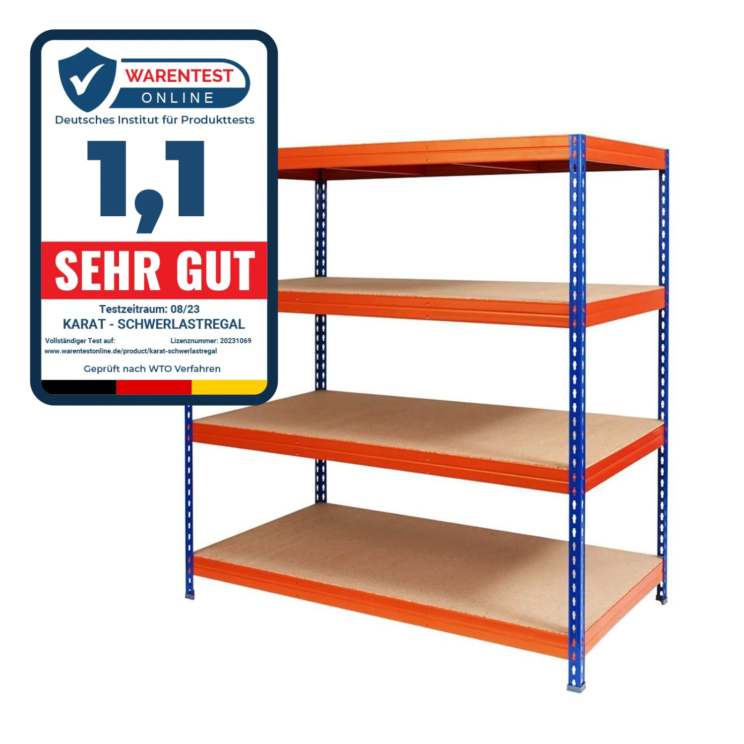 Weitspannregal | Blau-Orange | Regal Für Keller & Werkstatt | Traglast Bis 1600 Kg 3 Weitspannregal | Blau-Orange | Regal Für Keller & Werkstatt | Traglast Bis 1600 Kg