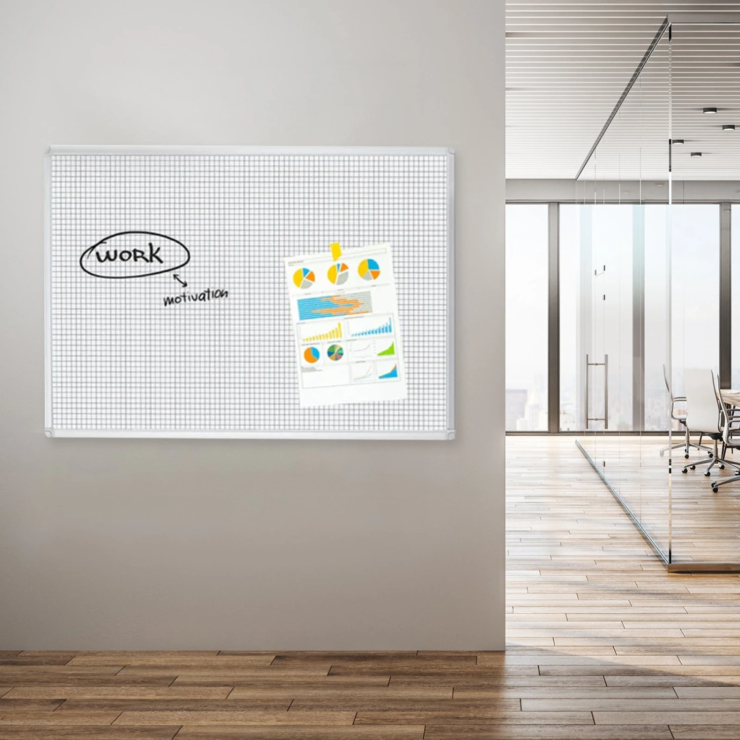 Whiteboard Mit Raster | Speziallackierte Oberfläche 3 Whiteboard Mit Raster | Speziallackierte Oberfläche