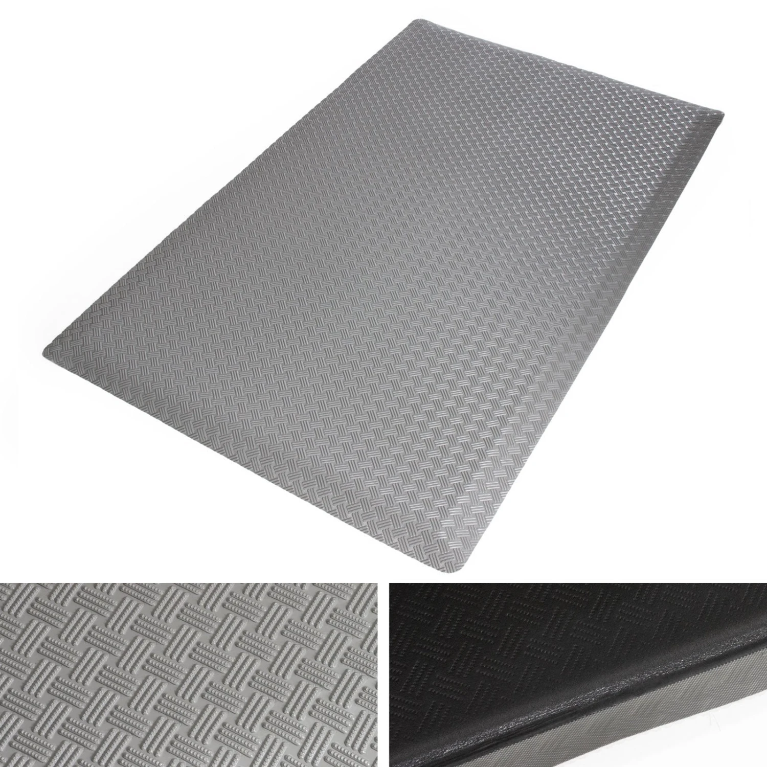 Anti-Ermüdungsmatte | Heavy-Duty Tire Tuff | Grau | Doppellagig | Gelenkschonende Arbeitsplatzmatte 4 Anti-Ermüdungsmatte | Heavy-Duty Tire Tuff | Grau | Doppellagig | Gelenkschonende Arbeitsplatzmatte – Bild 2