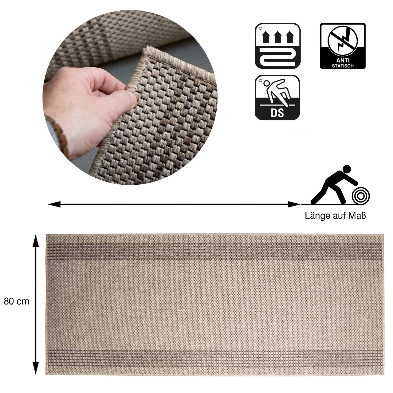 Bettumrandung | Natura | Sisal-Optik | 3-teilig | Schalldämmend 11 Bettumrandung | Natura | Sisal-Optik | 3-teilig | Schalldämmend – Bild 9