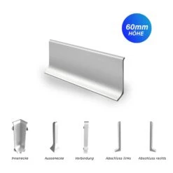 Sockelleiste Aluminium | KWS 606 | 60 Mm | Länge: 1,90 M