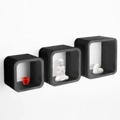 Cube Regal Cambridge | 3-teiliges Wandregal | Hochglanz 27 Cube Regal Cambridge | 3-teiliges Wandregal | Hochglanz -Floordirekt cube regal cambridge 3 teilig 4 farben 110678