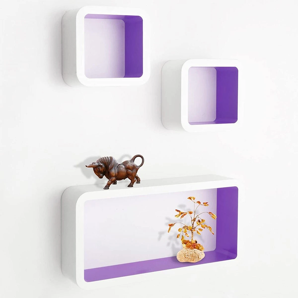 Cube Regal Oxford | 3-teiliges Wandregal | Freischwebender Eindruck 2 Cube Regal Oxford | 3-teiliges Wandregal | Freischwebender Eindruck