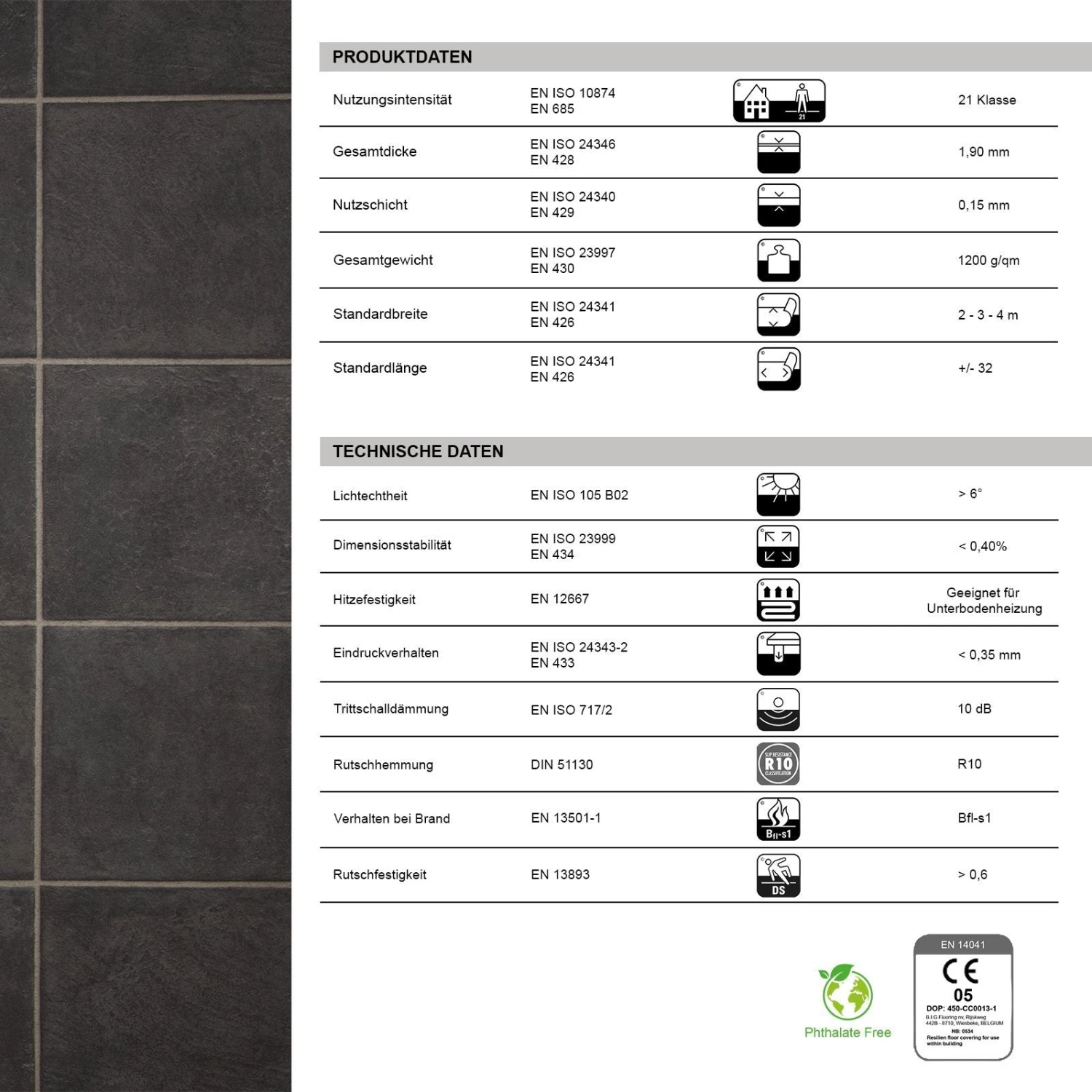 CV-Belag Atlantic | Malaga 909E | Extra Abriebsfester PVC Bodenbelag 8 CV-Belag Atlantic | Malaga 909E | Extra Abriebsfester PVC Bodenbelag – Bild 6
