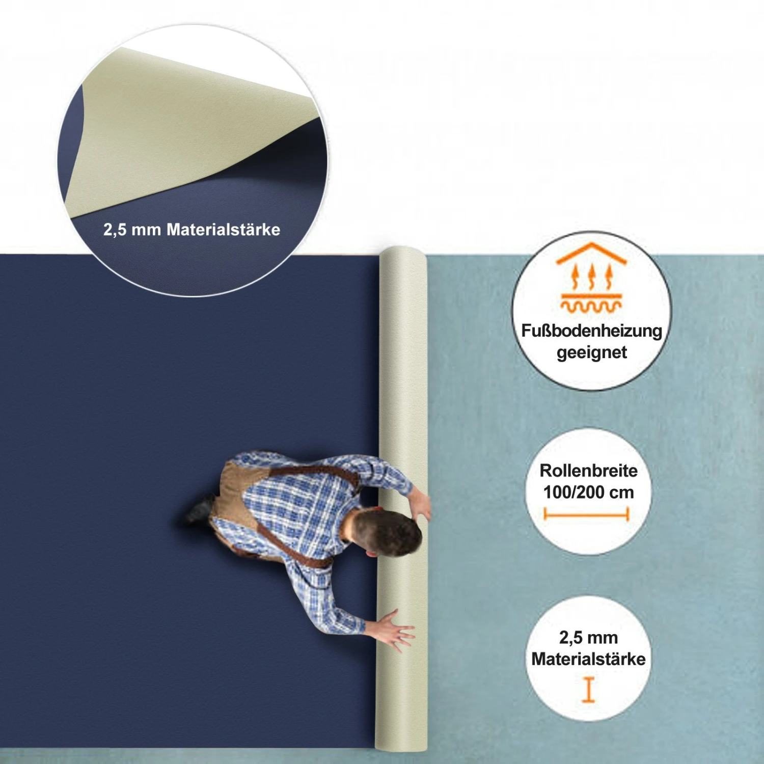 CV-Belag | Expotop | Blau | Extra Abriebsfester PVC Bodenbelag 8 CV-Belag | Expotop | Blau | Extra Abriebsfester PVC Bodenbelag – Bild 6