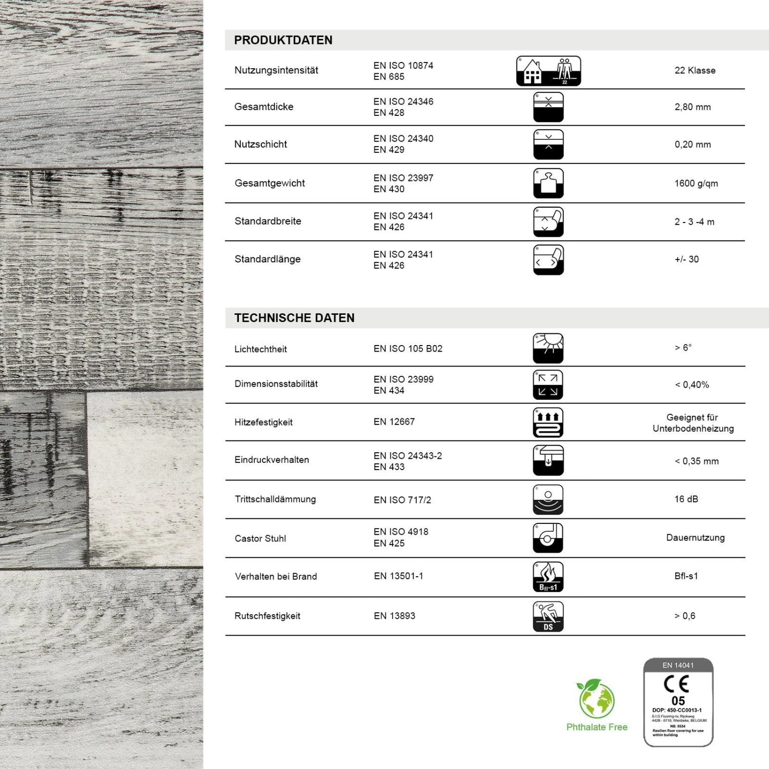 CV-Belag Plaza | Cuban Oak 909M | Extra Abriebsfester PVC Bodenbelag 9 CV-Belag Plaza | Cuban Oak 909M | Extra Abriebsfester PVC Bodenbelag – Bild 7