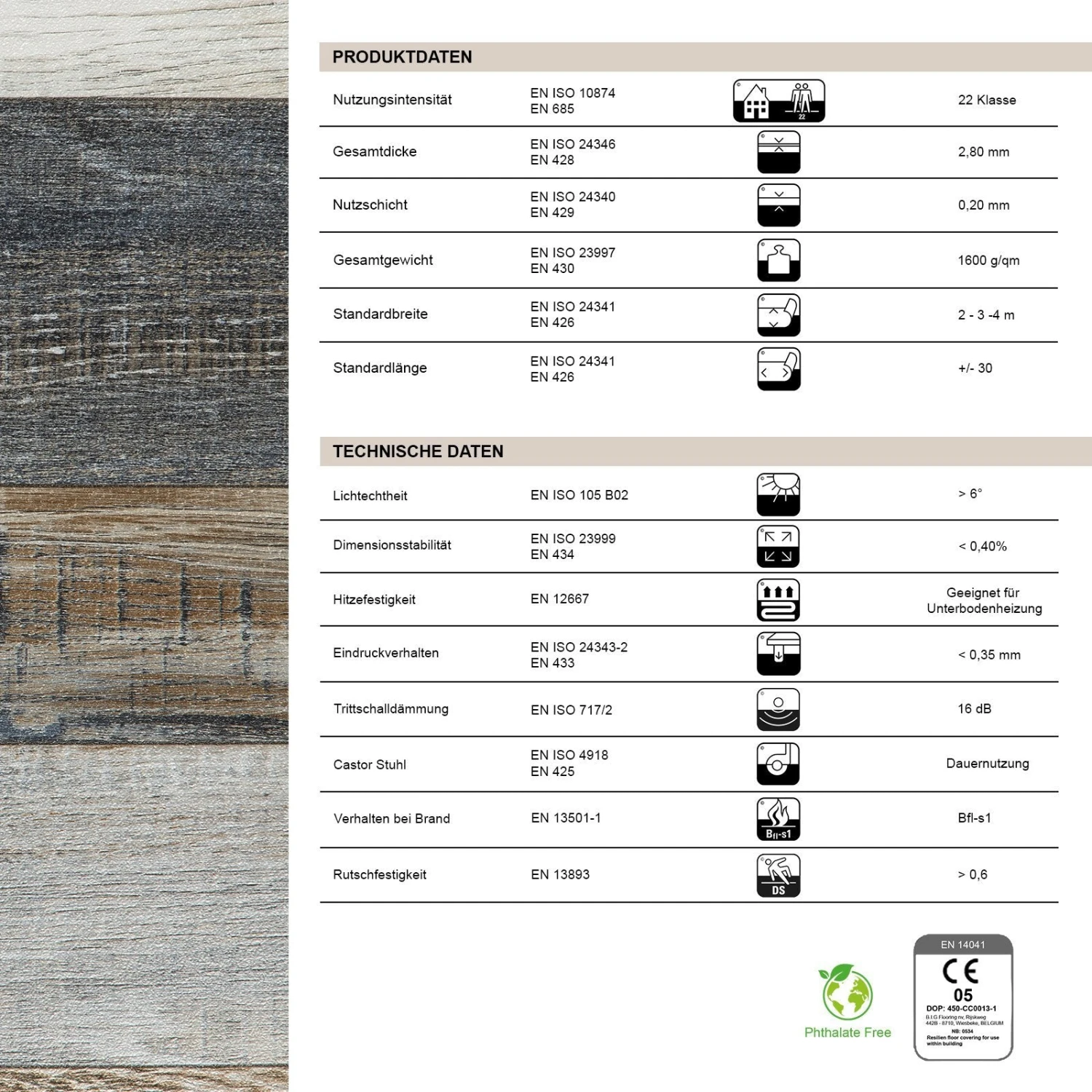CV-Belag Plaza | Cuban Oak 967M | Extra Abriebsfester PVC Bodenbelag 9 CV-Belag Plaza | Cuban Oak 967M | Extra Abriebsfester PVC Bodenbelag – Bild 7