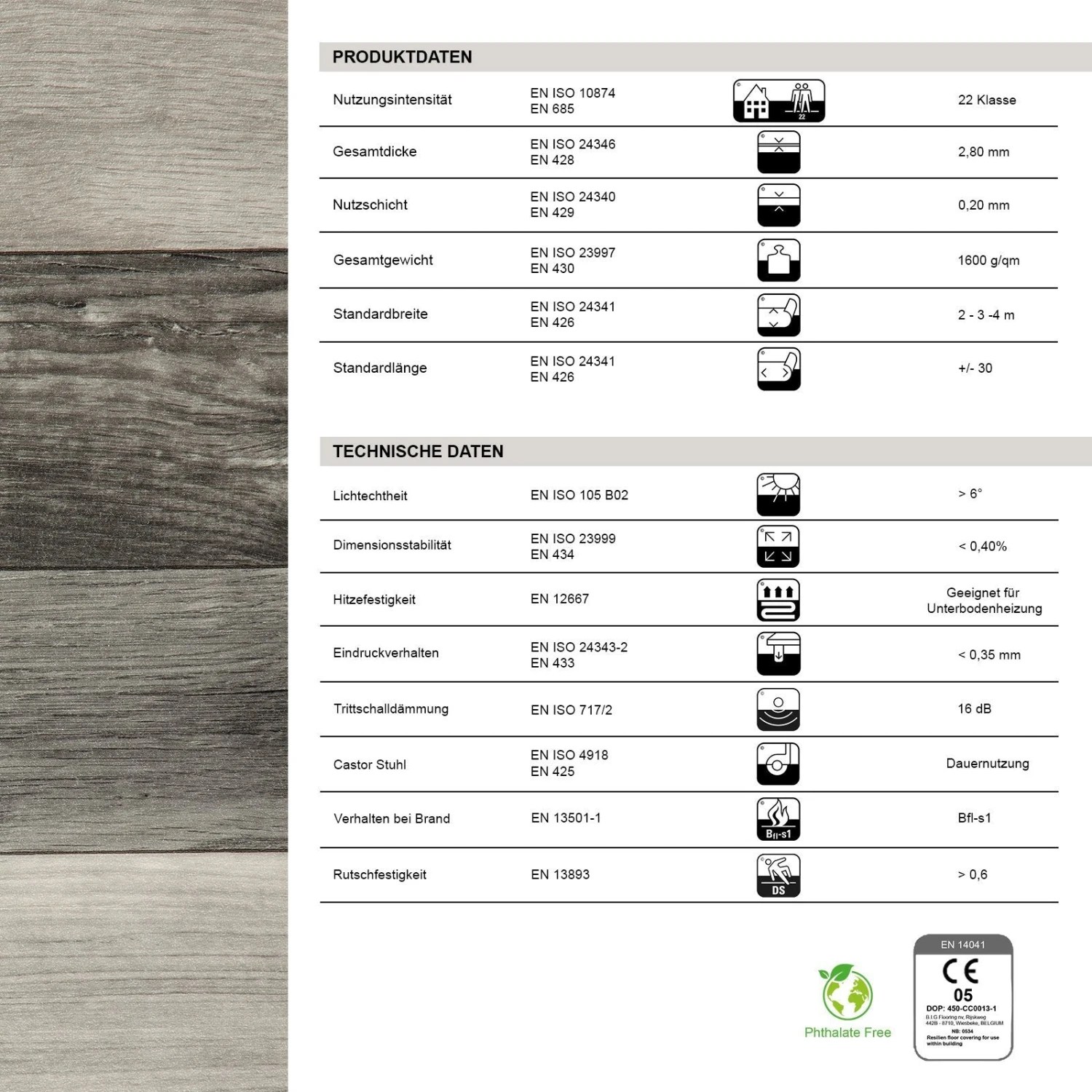 CV-Belag Plaza | Holm Oak 999M | Extra Abriebsfester PVC Bodenbelag 9 CV-Belag Plaza | Holm Oak 999M | Extra Abriebsfester PVC Bodenbelag – Bild 7
