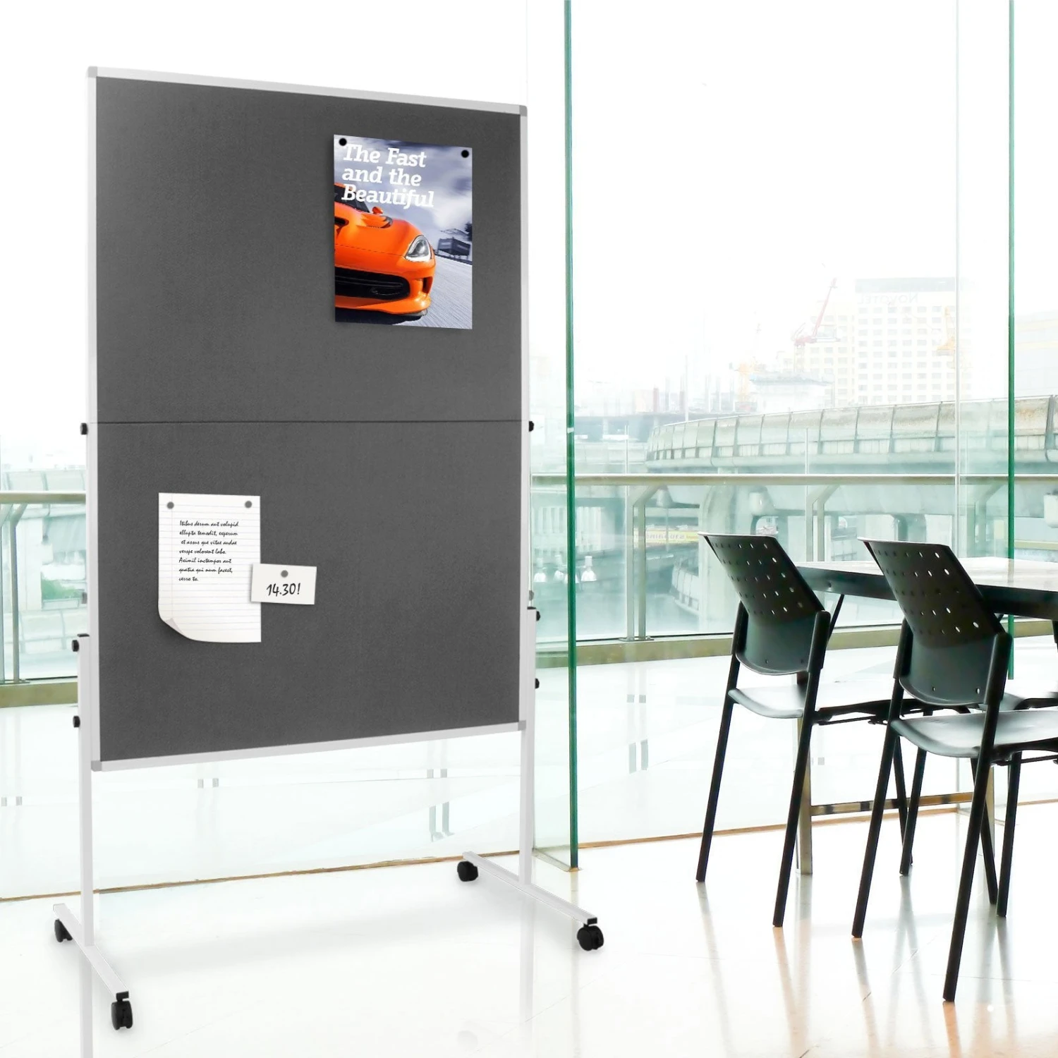 Filz-Moderationstafel | Klappbar | Mit Rollen | 150x120 Cm 8 Filz-Moderationstafel | Klappbar | Mit Rollen | 150x120 Cm – Bild 6