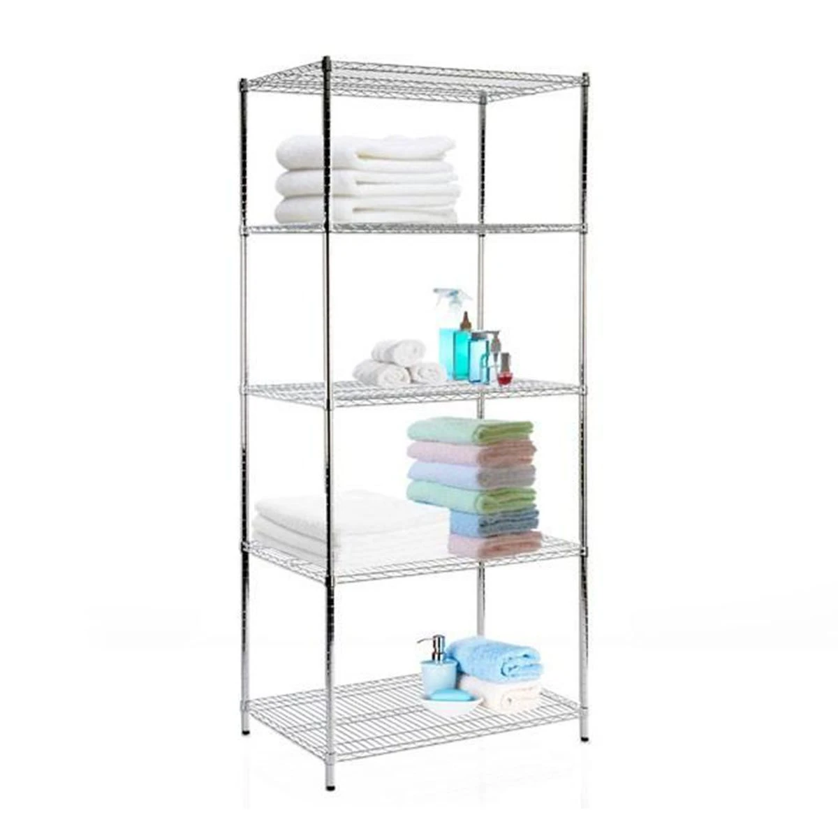 Gitterregal Everest | Verchromt | 3 / 4 / 5 Böden | Für Keller Und Werkstatt 6 Gitterregal Everest | Verchromt | 3 / 4 / 5 Böden | Für Keller Und Werkstatt – Bild 4