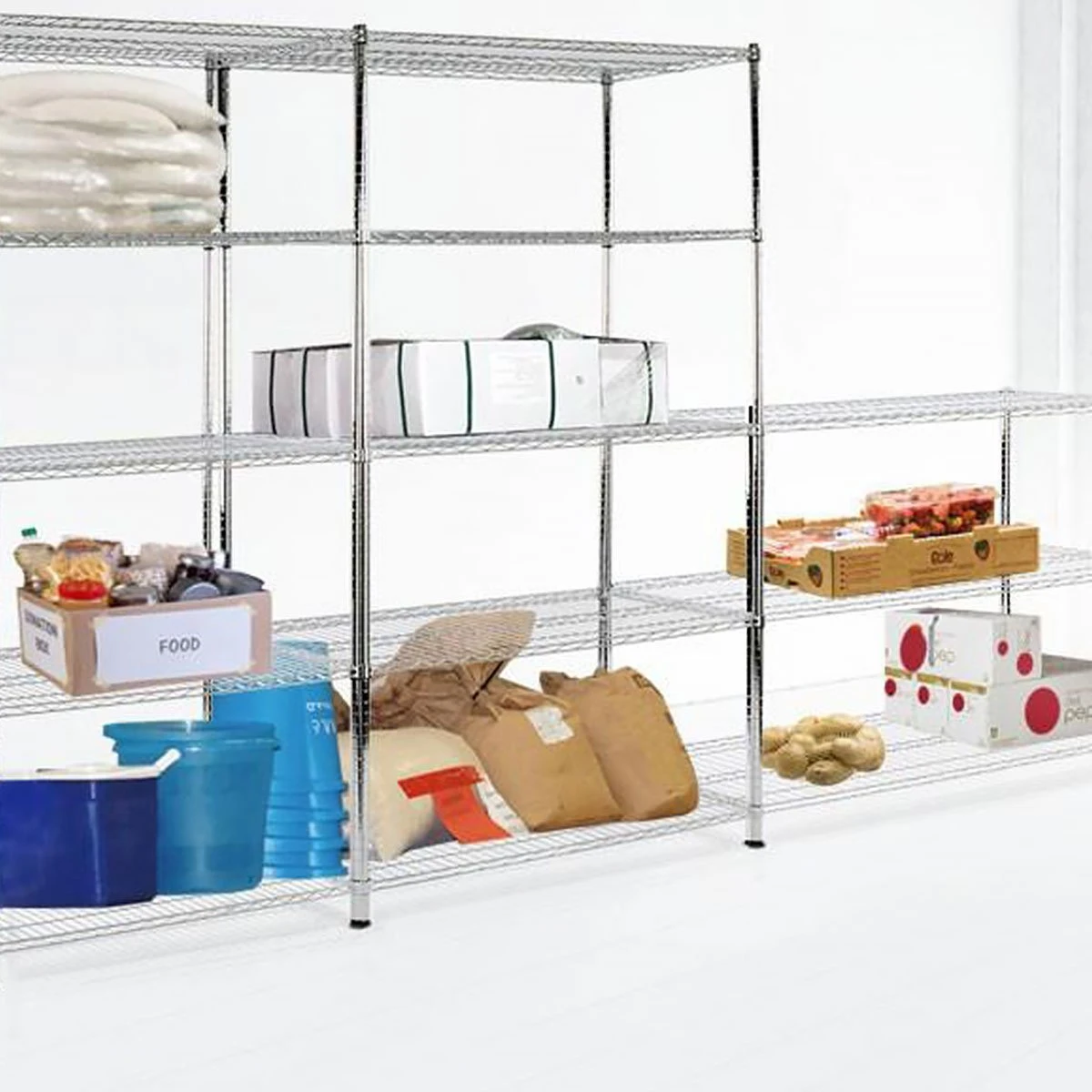 Gitterregal Everest | Verchromt | 3 / 4 / 5 Böden | Für Keller Und Werkstatt 9 Gitterregal Everest | Verchromt | 3 / 4 / 5 Böden | Für Keller Und Werkstatt – Bild 7