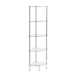 Glas-Eckregal Diana | Regal Mit 5 Ebenen 7 Glas-Eckregal Diana | Regal Mit 5 Ebenen -Floordirekt glas eckregal diana 5 ebenen 411208