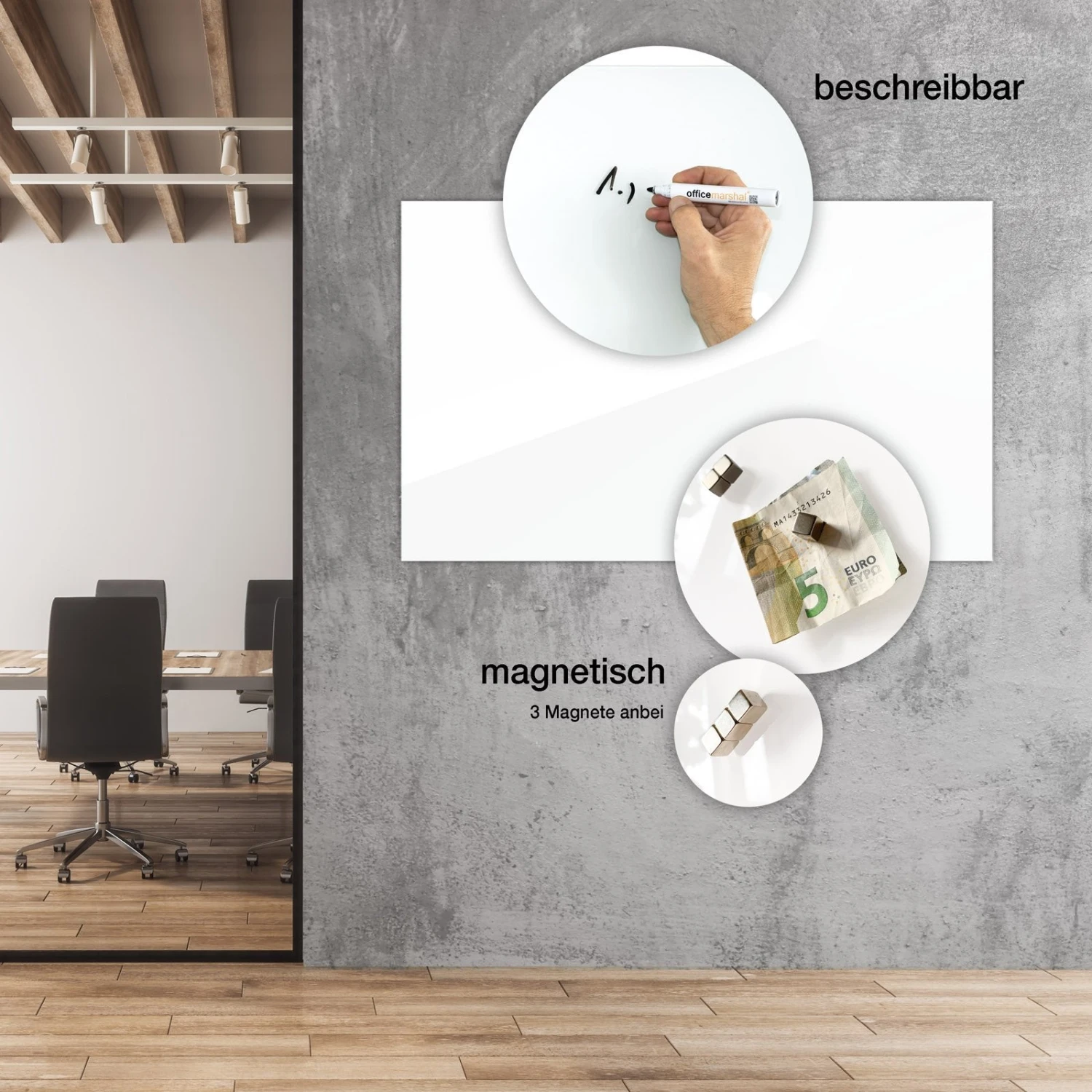 Glas-Whiteboard | Sicherheitsglas | Rahmenlos | Für Zuhause Oder Im Büro 8 Glas-Whiteboard | Sicherheitsglas | Rahmenlos | Für Zuhause Oder Im Büro – Bild 6