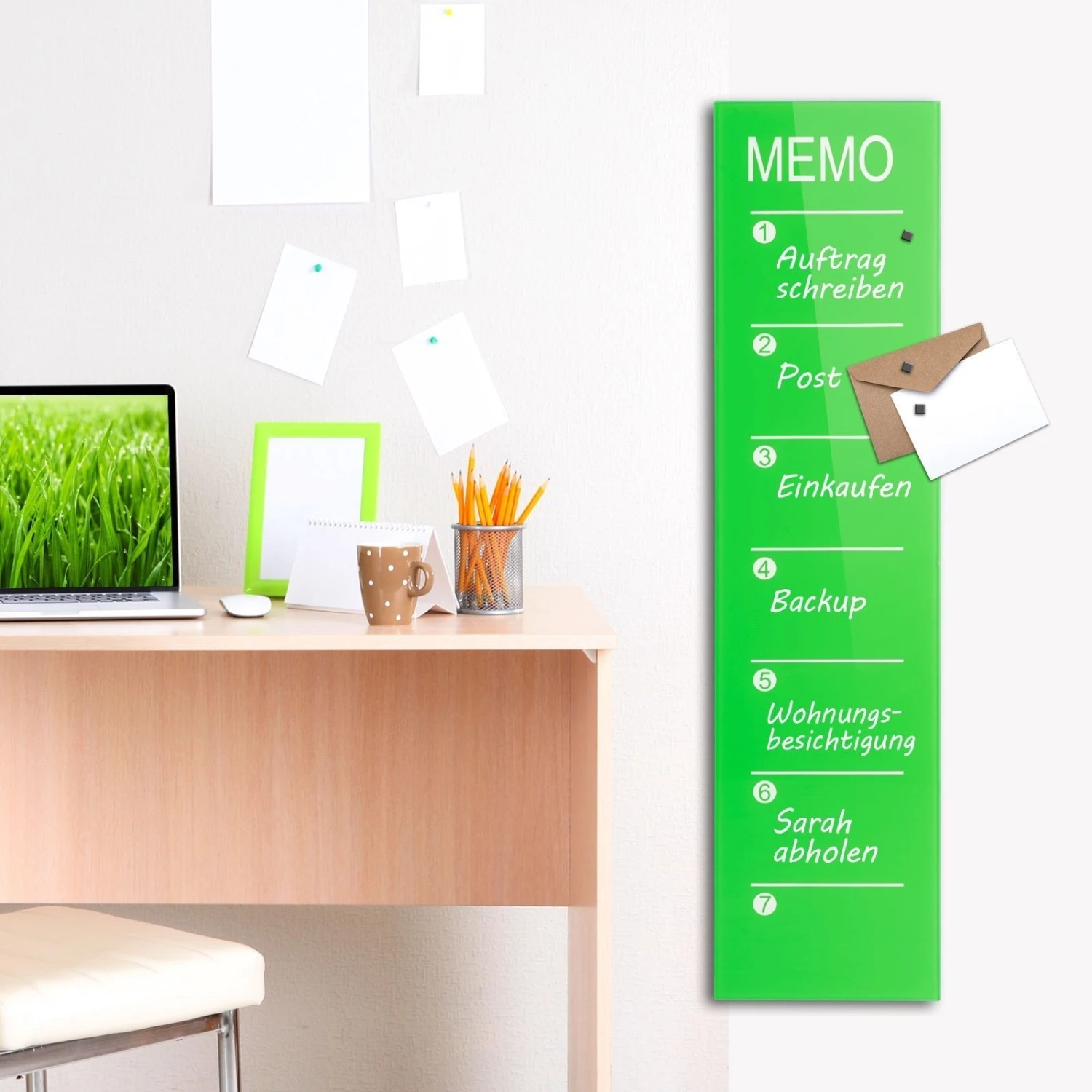 Glas-Wochenplaner Kia | Grün | Individuell Einsetzbar | 80 X 20 Cm 4 Glas-Wochenplaner Kia | Grün | Individuell Einsetzbar | 80 X 20 Cm – Bild 2