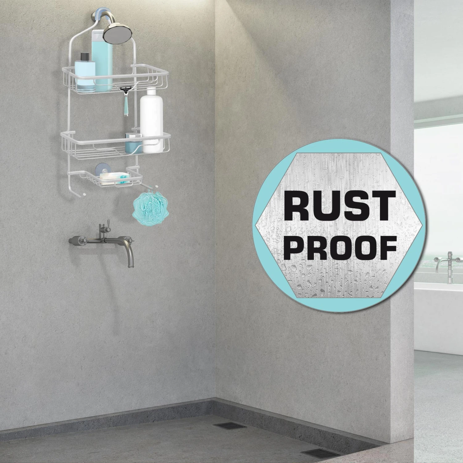 Hänge-Duschregal | Aluminium | 2 Ausführungen 6 Hänge-Duschregal | Aluminium | 2 Ausführungen – Bild 4