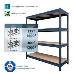 Weitspannregal | Schwerlastregal | Grau | Traglast Bis 1500 Kg 10 Weitspannregal | Schwerlastregal | Grau | Traglast Bis 1500 Kg -Floordirekt heavy rack grey feature