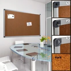 Kork-Pinnwand Mit Aluminiumrahmen | Metallrücken -Floordirekt kork pinnwand mit aluminiumrahmen 7 grossen 921168