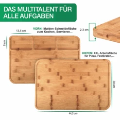 PIETVOSS Schneidebrett Aus Bambus-Holz | Küchenbrett | Mit Auffangschale, Saftrille & Gummifüßen | 44,5 X 30 X 2,5 Cm 11 PIETVOSS Schneidebrett Aus Bambus-Holz | Küchenbrett | Mit Auffangschale, Saftrille & Gummifüßen | 44,5 X 30 X 2,5 Cm -Floordirekt korrektur dicke