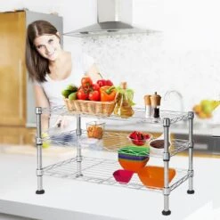 Küchenregal Leon | Tischregal | Verchromt | 3 Etagen -Floordirekt kuchenregal leon tischregal verchromt 3 etagen 395331