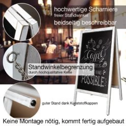 Kundenstopper | Kreidetafel | Mit Holzrahmen | Für Innen & Außenbereiche -Floordirekt kundenstopper kreidetafel mit holzrahmen 2 farben 2 grossen 489431