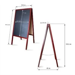 Kundenstopper | Kreidetafel | Mit Holzrahmen | Für Innen & Außenbereiche -Floordirekt kundenstopper kreidetafel mit holzrahmen 2 farben 2 grossen 510046