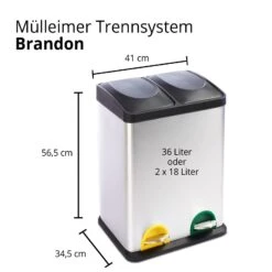 Mülleimer Brandon | Trennsystem | Mit 2 Oder 3 Kammern 20 Mülleimer Brandon | Trennsystem | Mit 2 Oder 3 Kammern -Floordirekt mulleimer brandon trennsystem mit 2 oder 3 kammern 299507