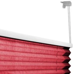 Faltrollo | Magic Large | Länge: 200 Cm | Ohne Bohren | Für Alle Wohnbereiche 27 Faltrollo | Magic Large | Länge: 200 Cm | Ohne Bohren | Für Alle Wohnbereiche -Floordirekt plissee dunkelrot detail 01