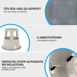 Rollhocker | Elefantenfuß | Stahl | Hocker Für Büro Oder Gewerbe 31 Rollhocker | Elefantenfuß | Stahl | Hocker Für Büro Oder Gewerbe -Floordirekt rollhocker hellgrau 03